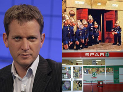 Jeremy Kyle, some firemen with their pole, and Charlotte's local Spar