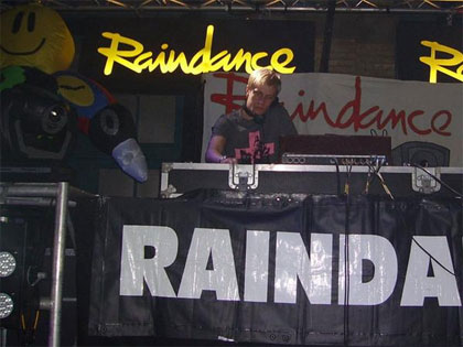 DJ Jedi behind the decks at Raindance