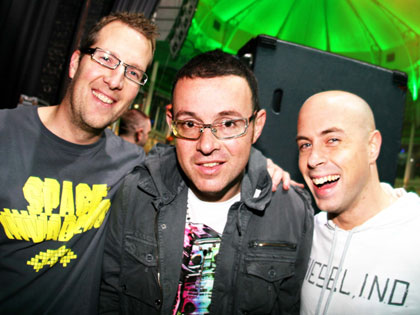 Judge Jules look genuinely star-struck by Frenzy and Slinky residents Dirty Inc